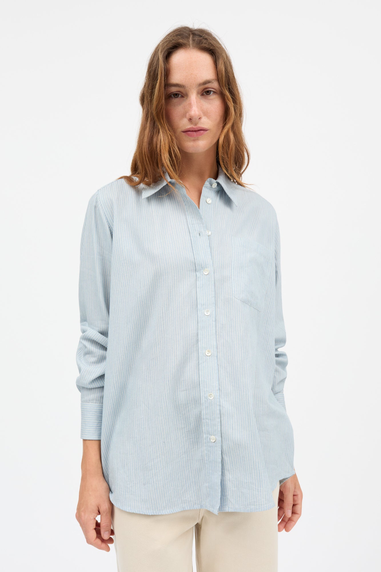 Skall Studio Nico shirt Shirt Tiny blue stripe